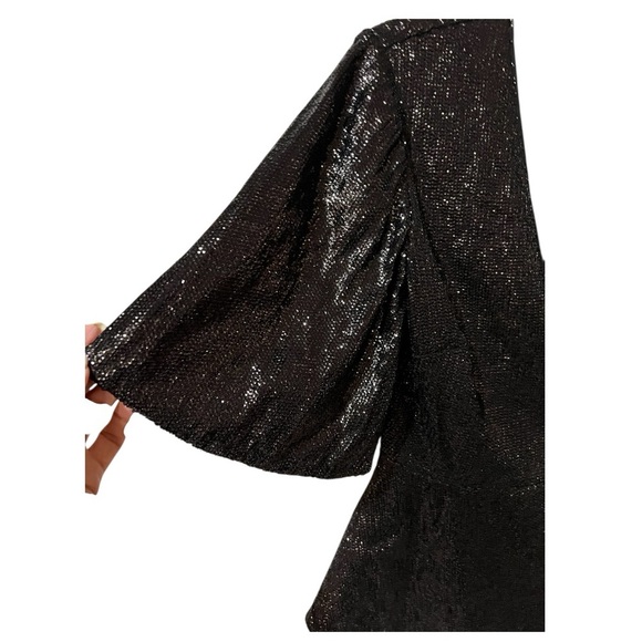 RACHEL ZOE Womens Sequin Clover Baby Doll Blouse, Style # F18T300, Size 2 NWT - Picture 4 of 13